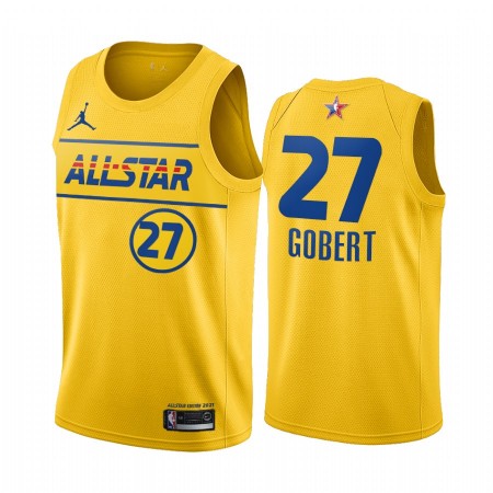 Herren NBA Utah Jazz Trikot Rudy Gobert 27 2021 All-Star Jordan Brand Gold Swingman